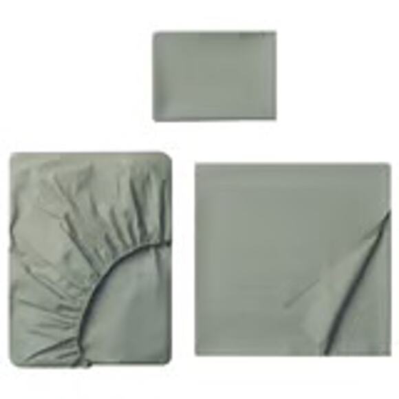 IKEA DVALA Twin Gray Green Sheet Set for Long-Lasting Breathable Comfort - Picture 1 of 2